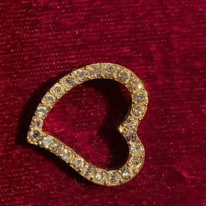 10k Gold P & Sapphire Heart Pendant Jewellery